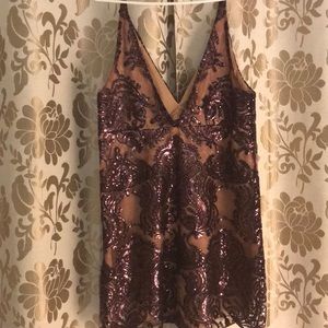 Free People- Sequin and lace mini dress